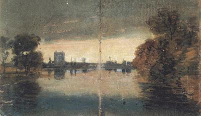 Joseph Mallord William Turner River Scene,Evening effect (mk31) china oil painting image